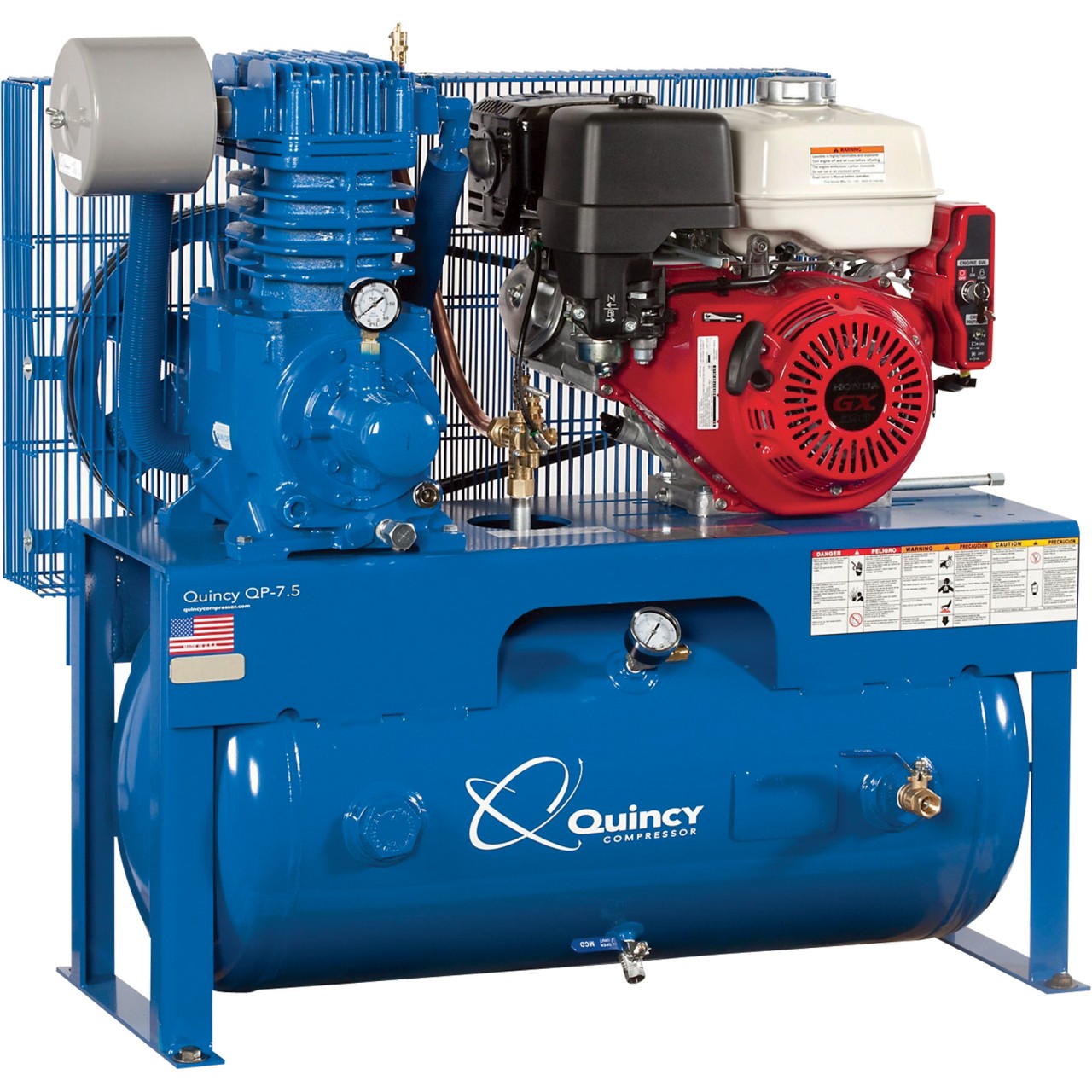 Quincy Qp 75 Pressure Lubricated Reciprocating Air Compressor — 13 Hp
